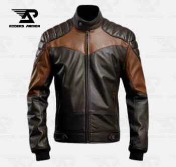 RoadKing Dual-Tone Leather Biker Jacket