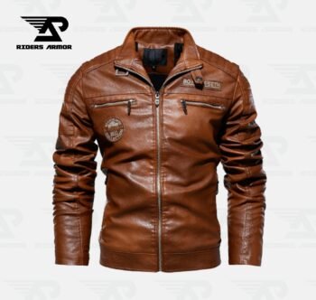 RevGuard Leather Jacket - Classic Motorbike Biker Vintage Style
