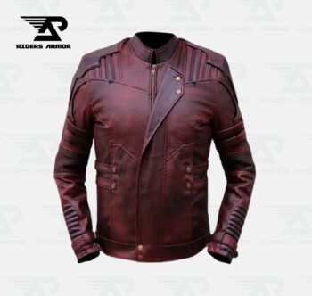 CrimsonEdge Stylish Men’s Maroon Leather Jacket
