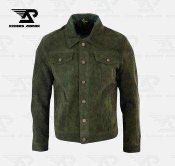 RoguePath Men’s Olive Suede Leather Jacket