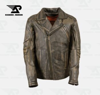 RoughRider Beltless Brown Cowhide Leather Jacket