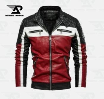 IronWolf Men's Leather Biker Jacket with Fur Lining