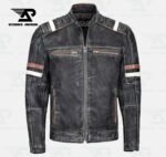 ShearForce Real Sheepskin Biker Jacket – Vintage Black Cafe Racer