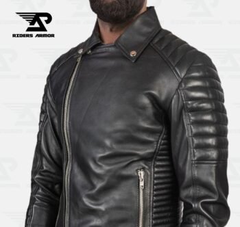 ViperX Ariston Black Leather Biker Jacket