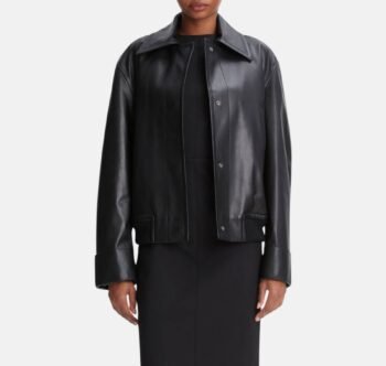 Fortress Padded Leather Bomber Jacket