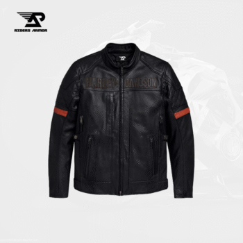 Vanocker Men's Waterproof Triple Vent Leather Jacket