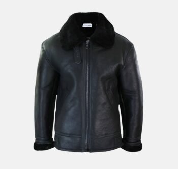 Vortex B3 Shearling Sheepskin Pilot Jacket – Black Edition